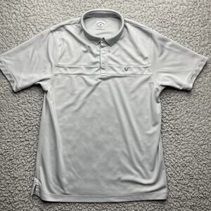 Callaway Golf Polo Shirt Mens Medium Gray Short Sleeve Performance Knit Preppy